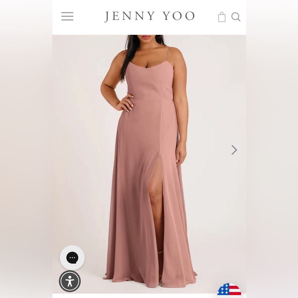 Jenny Yoo Kiara cut bridesmaid dress in peach size 4